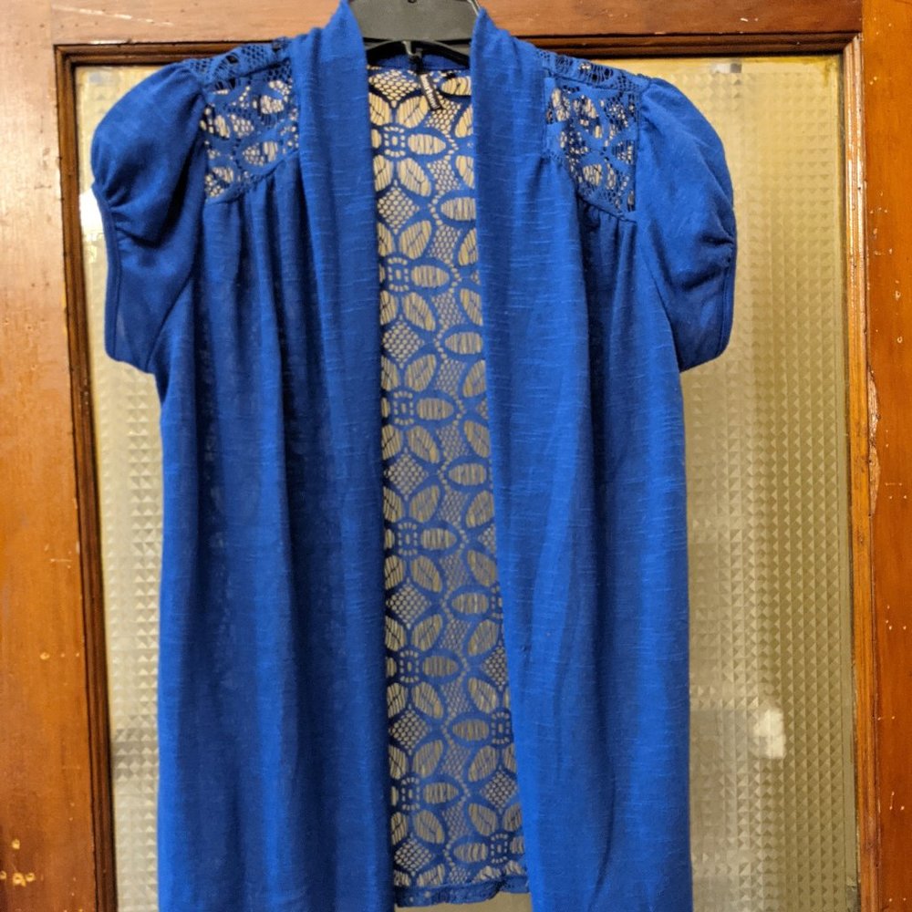 Vanity Blue Lace Overshirt Size S